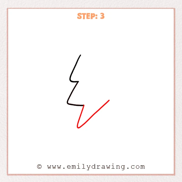 how to draw a lightning bolt - Step 3